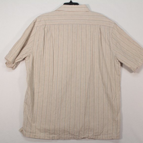 Joseph Abboud Shirt Men's XL Multicolor Short Sleeve Striped Linen - Picture 10 of 12